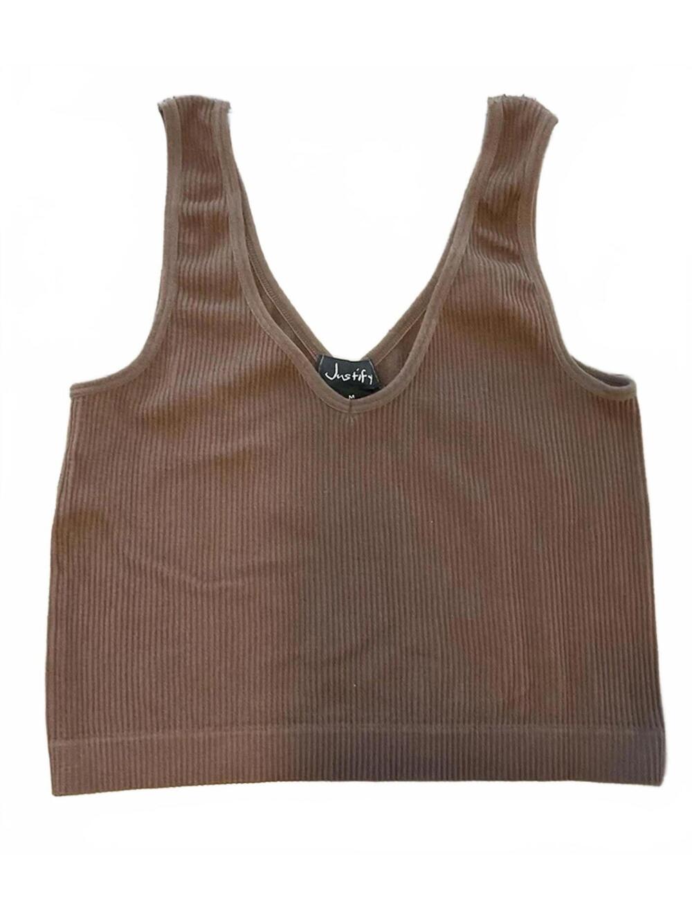 Justify Womens Brown Cropped Tank Top Size M See Measurements In Photos